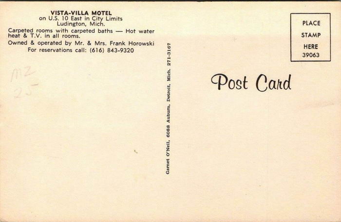 Vista-Villa Motel (Vista Villa Motel) - Old Postcard Photo (newer photo)